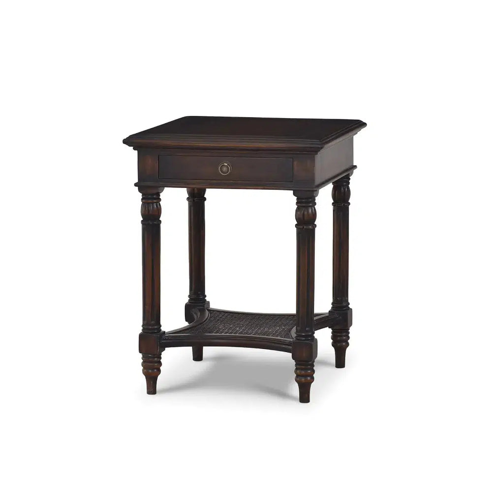 Montego Square End Table w/ Drawer-Blue Hand Home