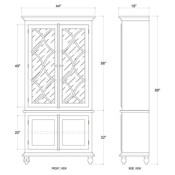 Hamilton Display Cabinet-Blue Hand Home