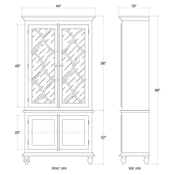 Hamilton Display Cabinet w/ 2 LED-Blue Hand Home