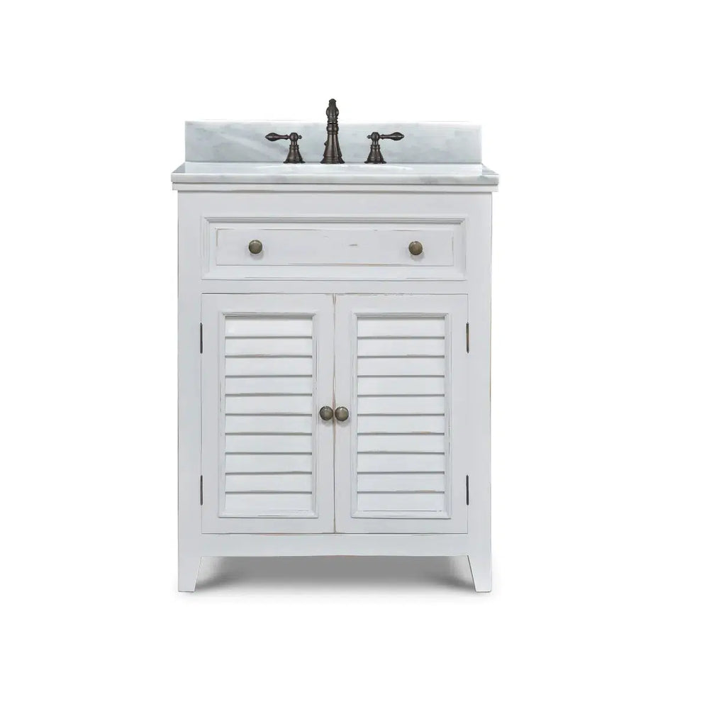 Shutter Vanity w/ Sink & Marble Top-Blue Hand Home