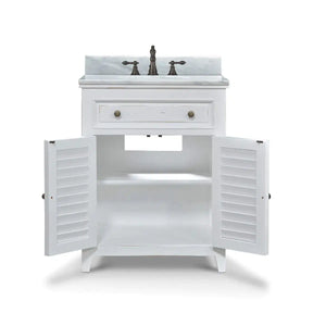 Shutter Vanity w/ Sink & Marble Top-Blue Hand Home