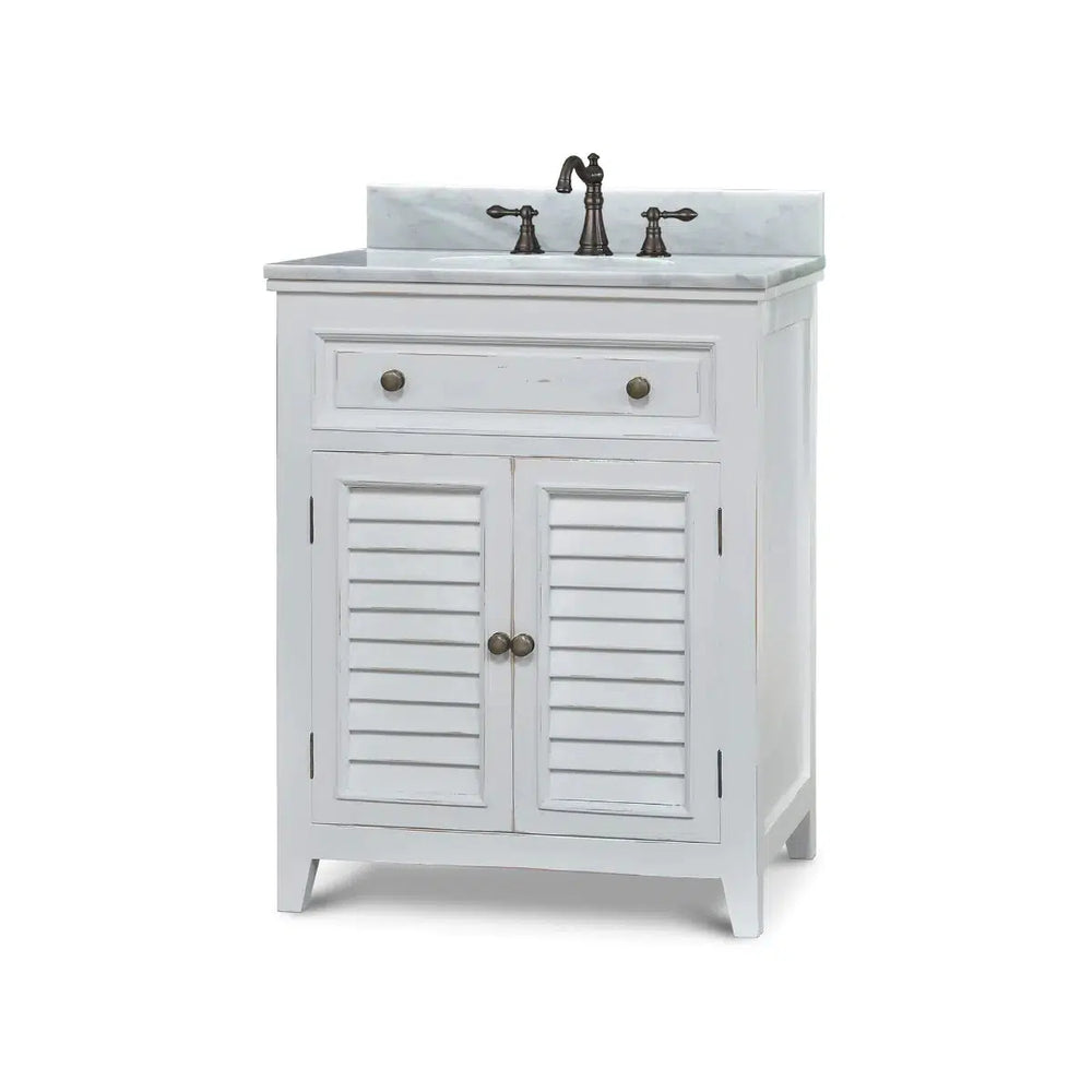 Shutter Vanity w/ Sink & Marble Top-Blue Hand Home
