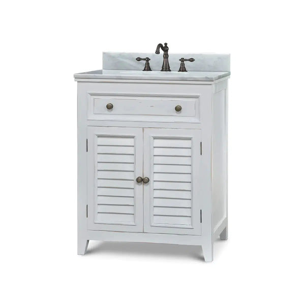 Shutter Vanity w/ Sink & Marble Top-Blue Hand Home