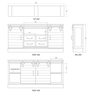 Sonoma Media Console 84''-Blue Hand Home