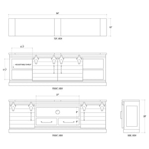 Sonoma Narrow Media Console 84''-Blue Hand Home