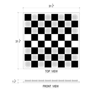 Oldtimers Checker Set w/ Board-Blue Hand Home