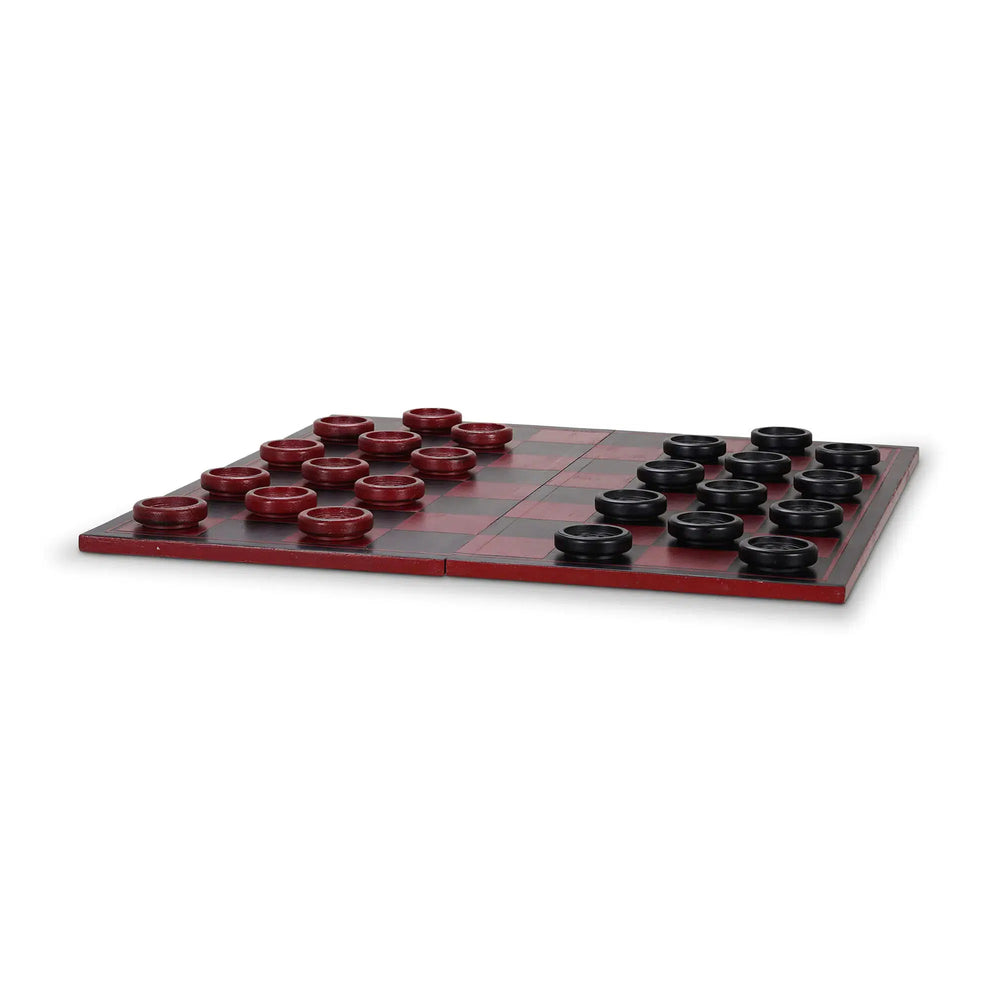 Oldtimers Checker Set w/ Board-Blue Hand Home