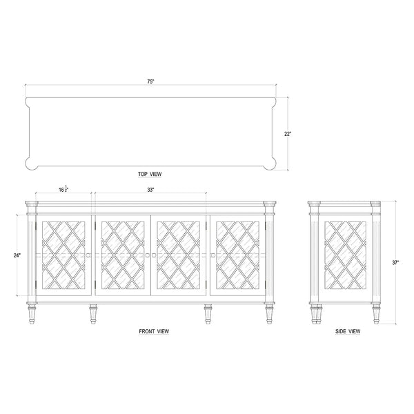 Kelly Sideboard w/ 4 LED-Blue Hand Home