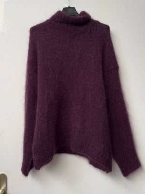 80% kid mohair sweater 3026: Gris foncé-Blue Hand Home