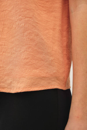 CRINKLED CHIFFON RUFFLE TANK TOP-Blue Hand Home