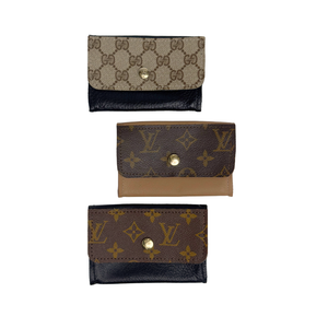 Tessa Wallet In Leather | Upcycled Gucci & LV-Blue Hand Home