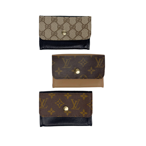 Tessa Wallet In Leather | Upcycled Gucci & LV-Blue Hand Home