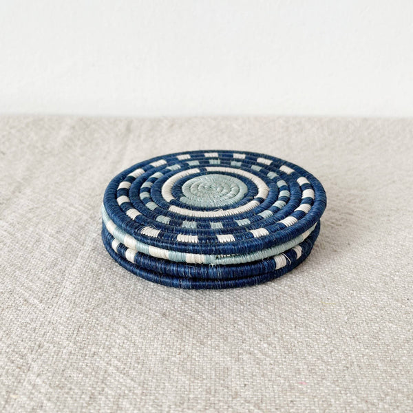 Rususa Coasters Set-Blue Hand Home
