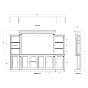 French Hens Media Cabinet-Blue Hand Home
