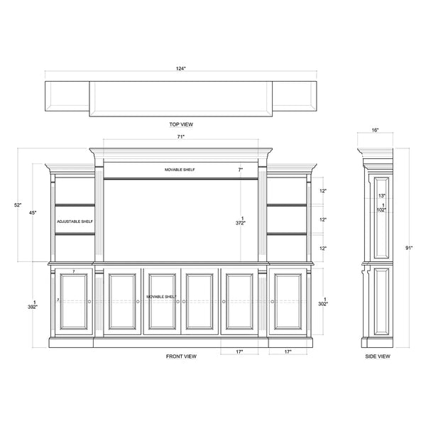 French Hens Media Cabinet-Blue Hand Home