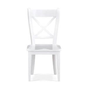 Summerset Chair w/ Wood Seat In Architectural White-Blue Hand Home