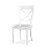 Summerset Chair w/ Wood Seat In Architectural White-Blue Hand Home