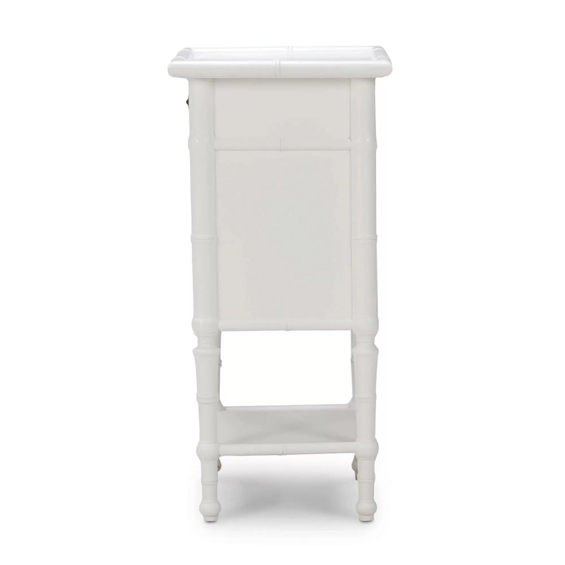 Martinique Side Table in Architectural White-Blue Hand Home