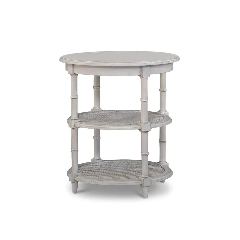 Martinique Round Side Table-Blue Hand Home