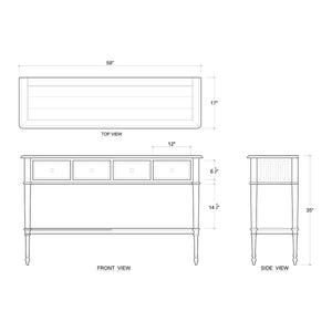 Kensington Hall Table Narrow-Blue Hand Home