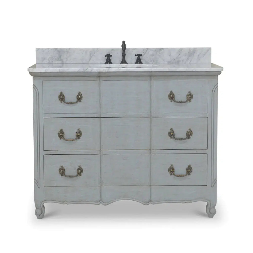 Provence Single Vanity w/ Sink & Marble top-Blue Hand Home