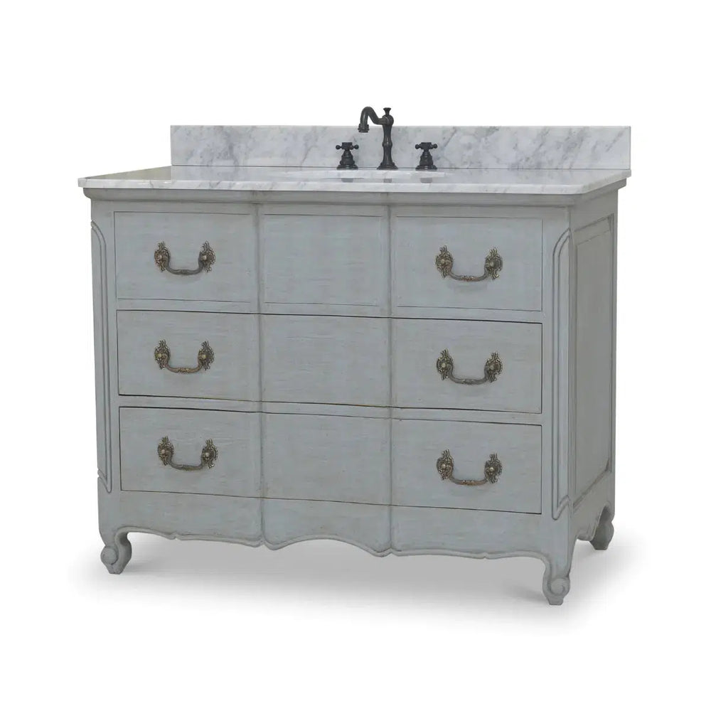 Provence Single Vanity w/ Sink & Marble top-Blue Hand Home