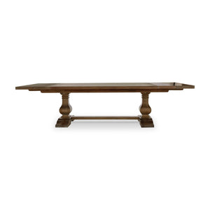 Trestle Extension Table 96'' extends to 120'' In Straw Wash-Blue Hand Home