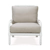 Cholet Arm Chair In Architectural White w/ Camelot Performance Fabric-Blue Hand Home