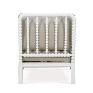 Cholet Arm Chair In Architectural White w/ Camelot Performance Fabric-Blue Hand Home