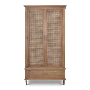 Jamison Wardrobe w/ Rattan Door-Blue Hand Home