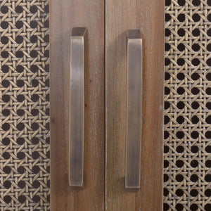 Jamison Wardrobe w/ Rattan Door-Blue Hand Home