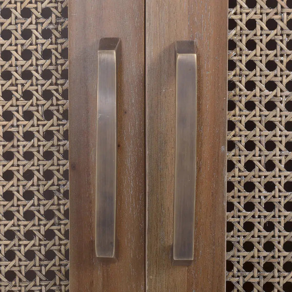 Jamison Wardrobe w/ Rattan Door-Blue Hand Home