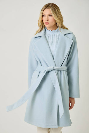 60745 Lapel Collar Robe Coat-Blue Hand Home