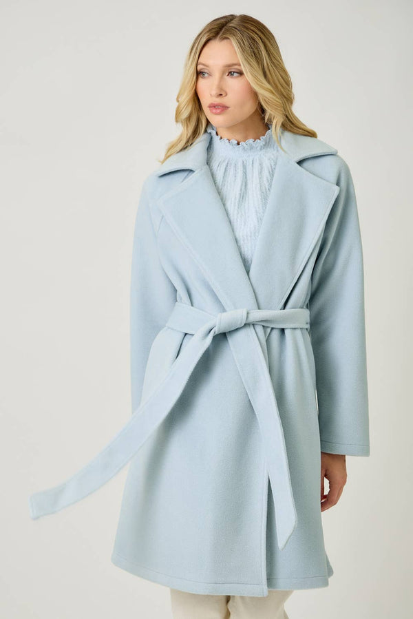 60745 Lapel Collar Robe Coat-Blue Hand Home