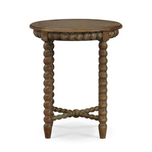 Cholet Round End Table In Straw Wash-Blue Hand Home