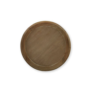 Cholet Round End Table In Straw Wash-Blue Hand Home