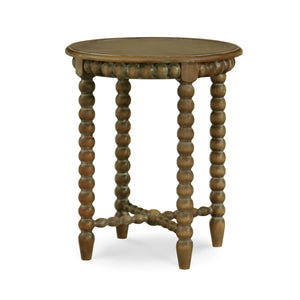 Cholet Round End Table In Straw Wash-Blue Hand Home