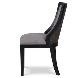 Monarch Rattan Back Dining Chair-Blue Hand Home