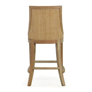 Monarch Counter Stool w/ Rattan Back-Blue Hand Home