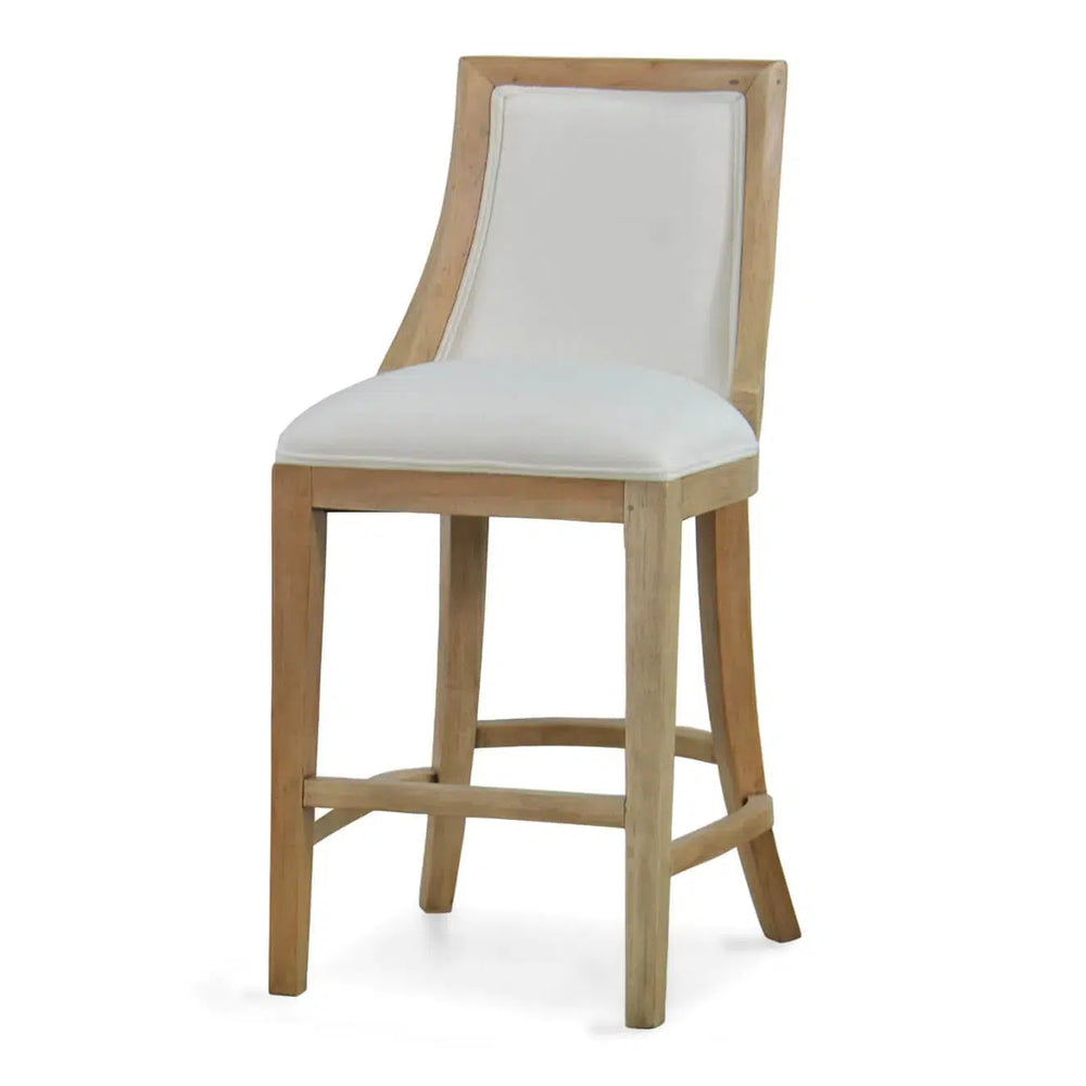Monarch Counter Stool w/ Rattan Back-Blue Hand Home