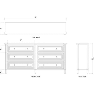 Nantes 6 Drawer Dresser-Blue Hand Home
