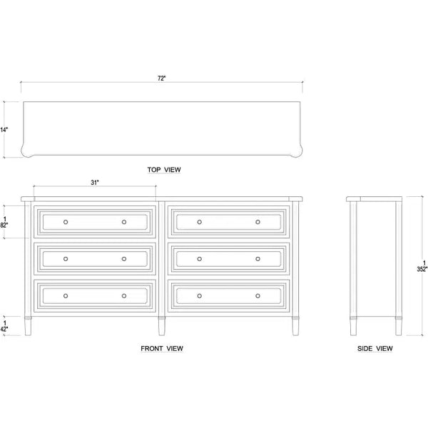 Nantes 6 Drawer Dresser-Blue Hand Home