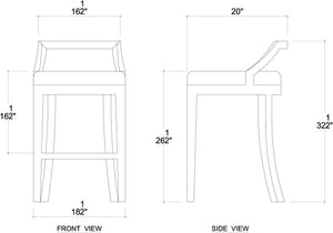 Monarch Low Back Counter Stool-Blue Hand Home