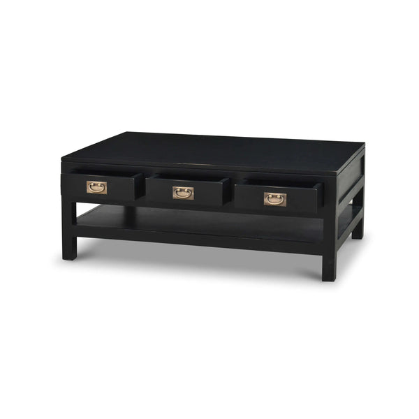 Kagu 6 Drawer Coffee Table w/ Shelf-Blue Hand Home
