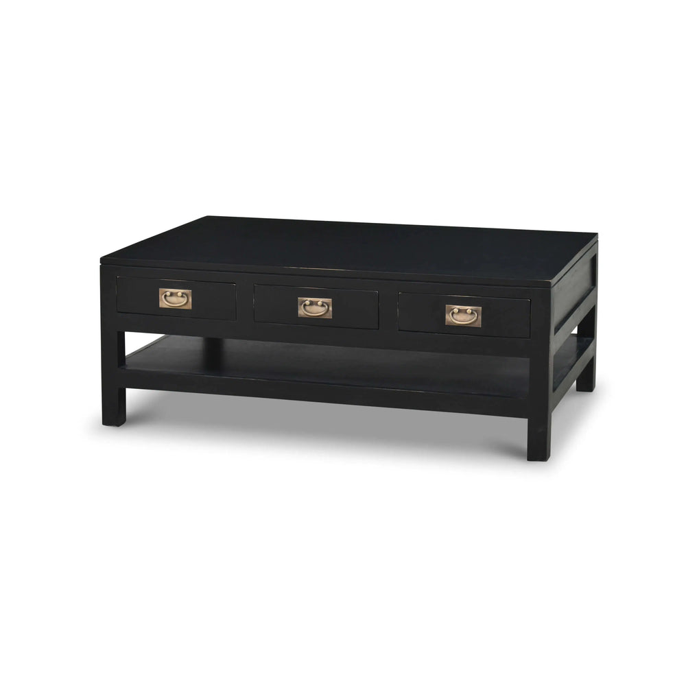 Kagu 6 Drawer Coffee Table w/ Shelf-Blue Hand Home