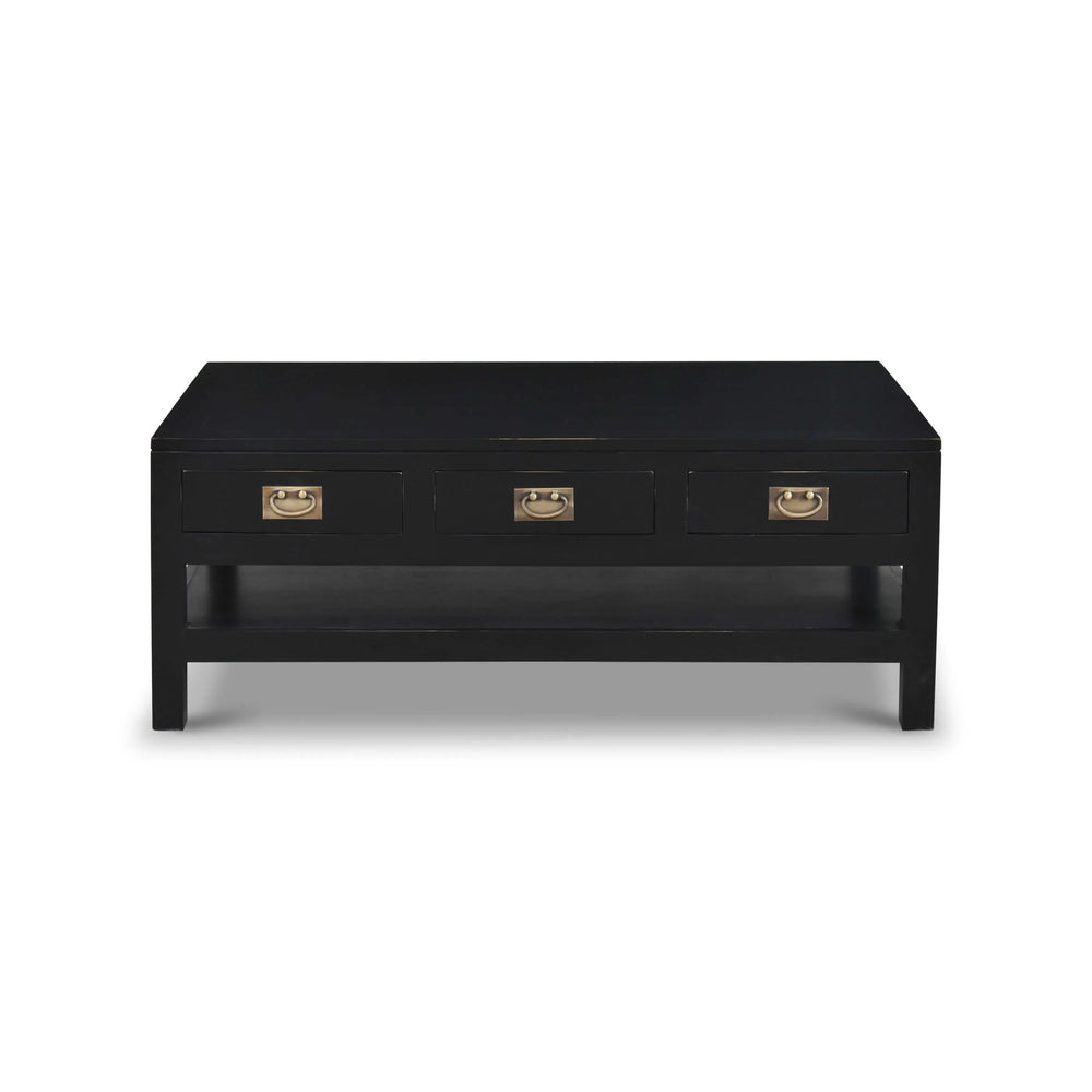 Kagu 6 Drawer Coffee Table w/ Shelf-Blue Hand Home