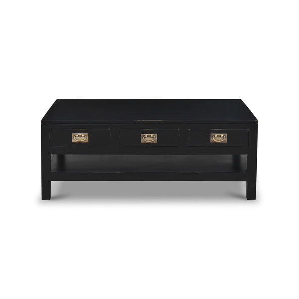 Kagu 6 Drawer Coffee Table w/ Shelf-Blue Hand Home