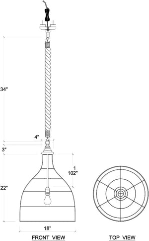Hampton Rattan Pendant Medium In White Wash-Blue Hand Home