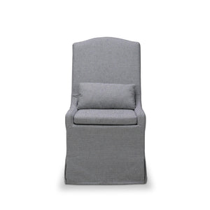 Sierra Slipcovered Dining Chair w/ Castors-Blue Hand Home