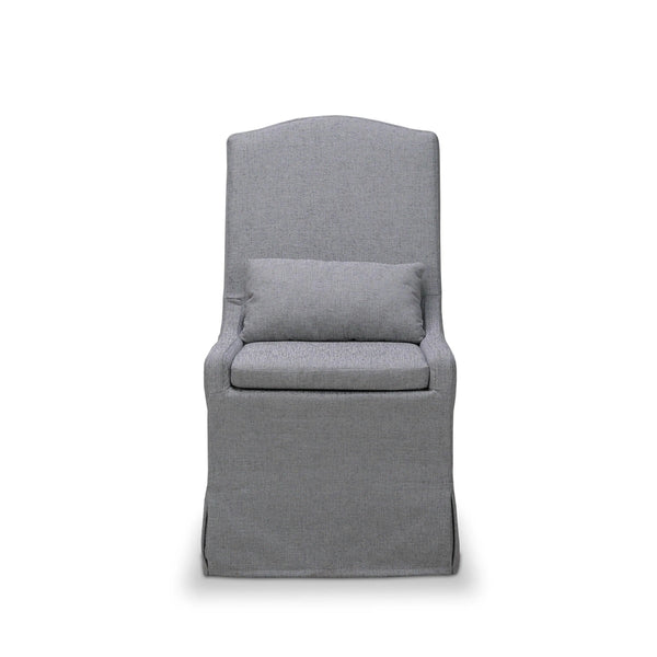 Sierra Slipcovered Dining Chair w/ Castors-Blue Hand Home